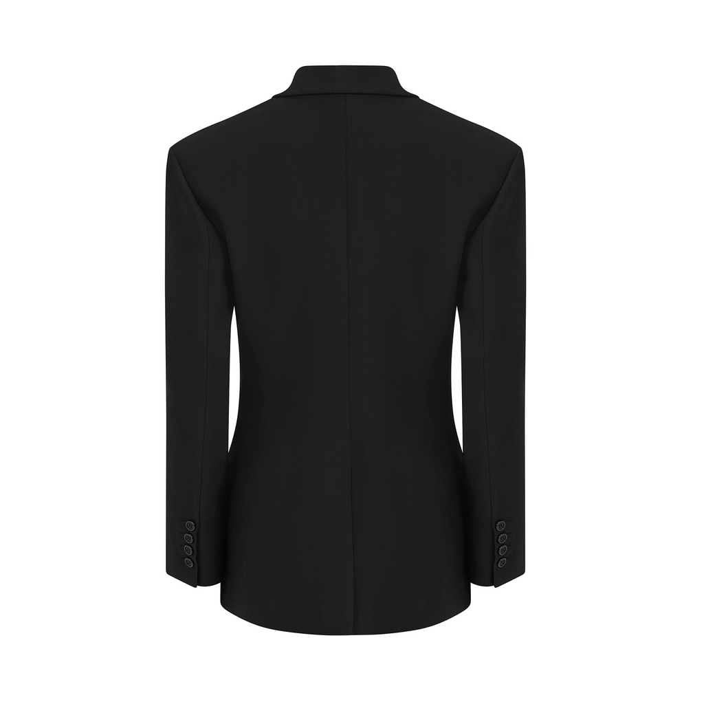 Back of the Tailored blazer in black 