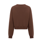 Back of Linda Tol crewneck sweater in brown