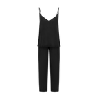 Set of the satin Camisole in black and the satin Pants in black