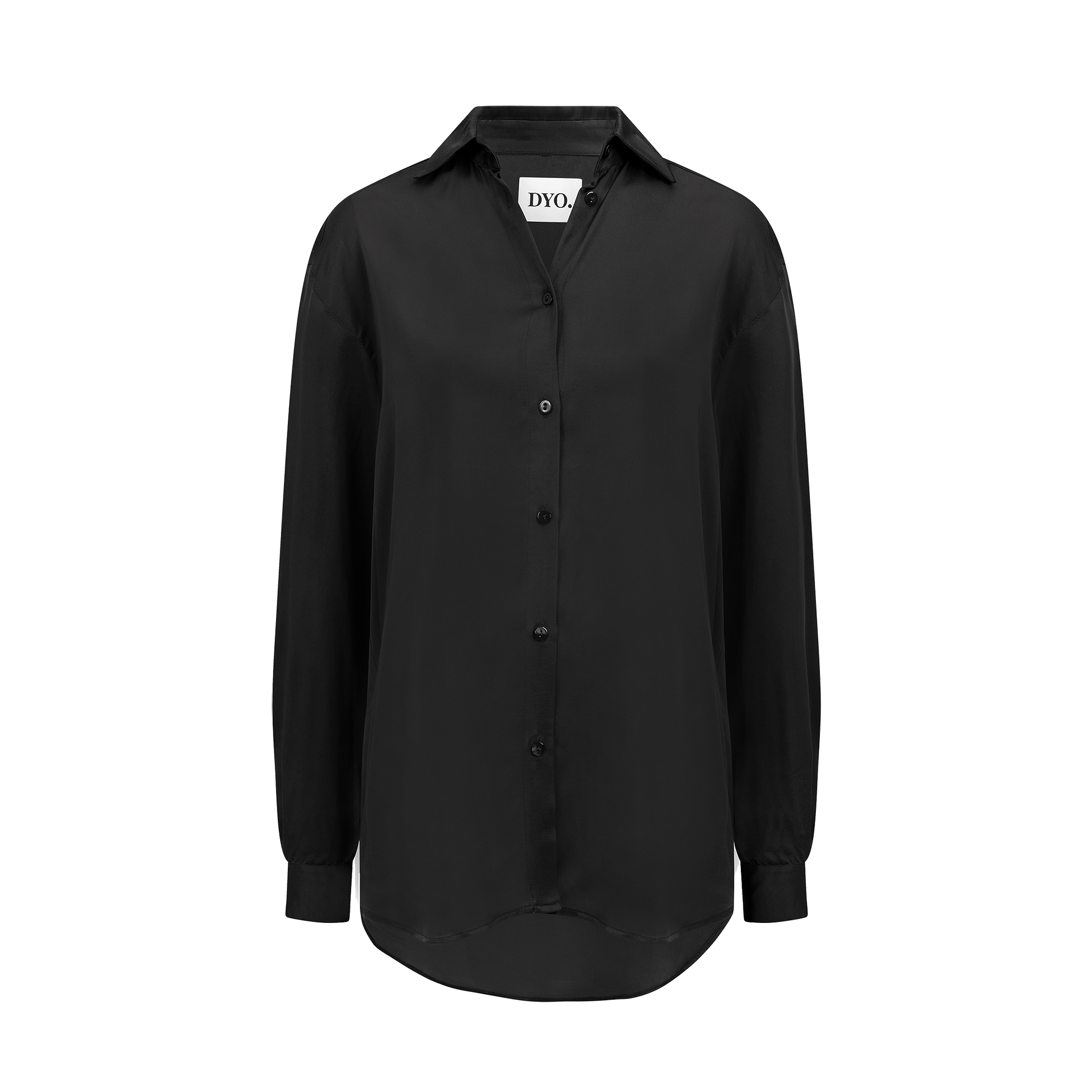 Black satin oversized blouse