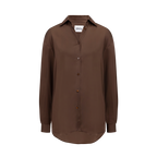 Brown satin oversized blouse 