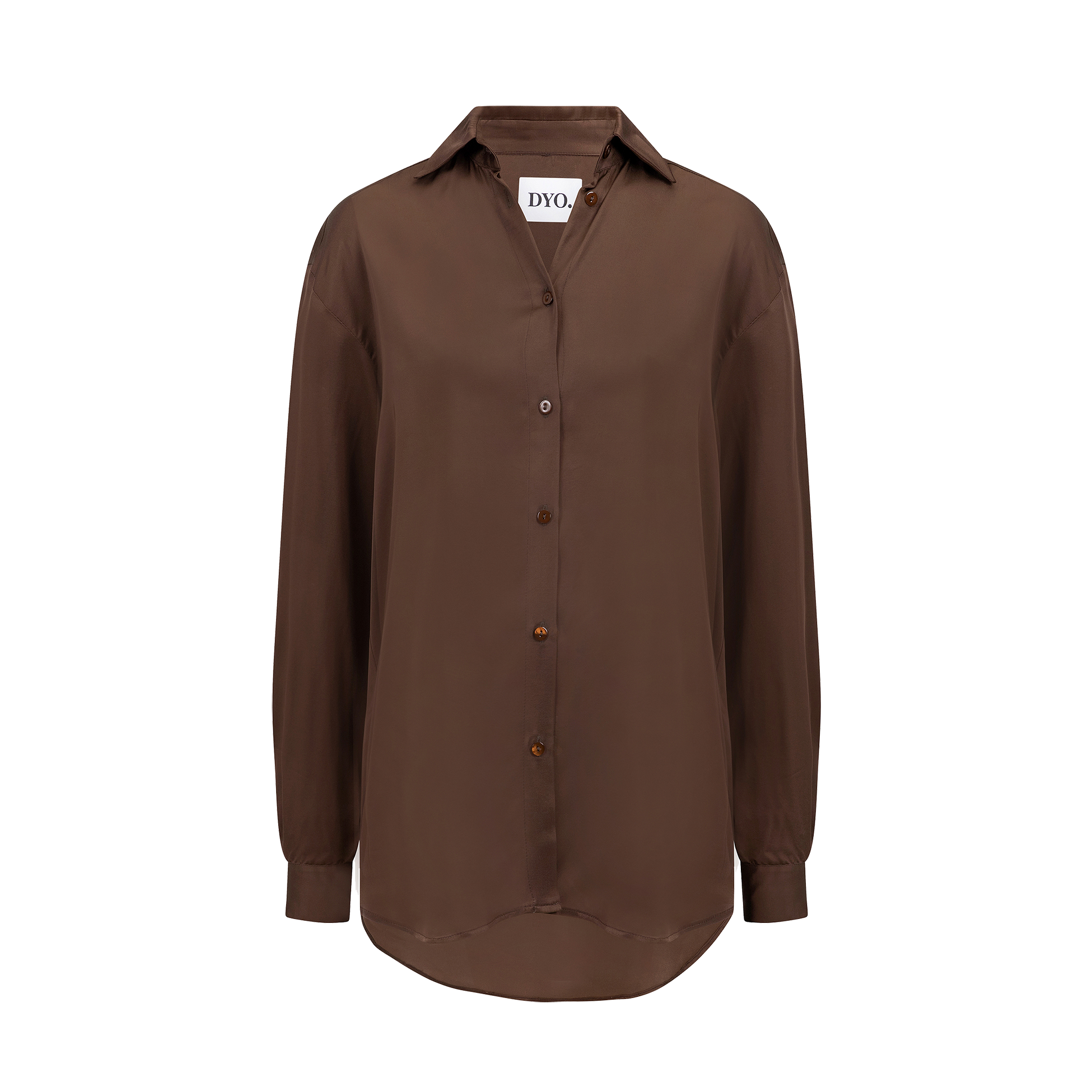 Brown satin oversized blouse 
