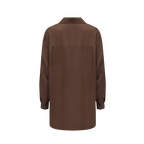 Back of brown satin oversized blouse 