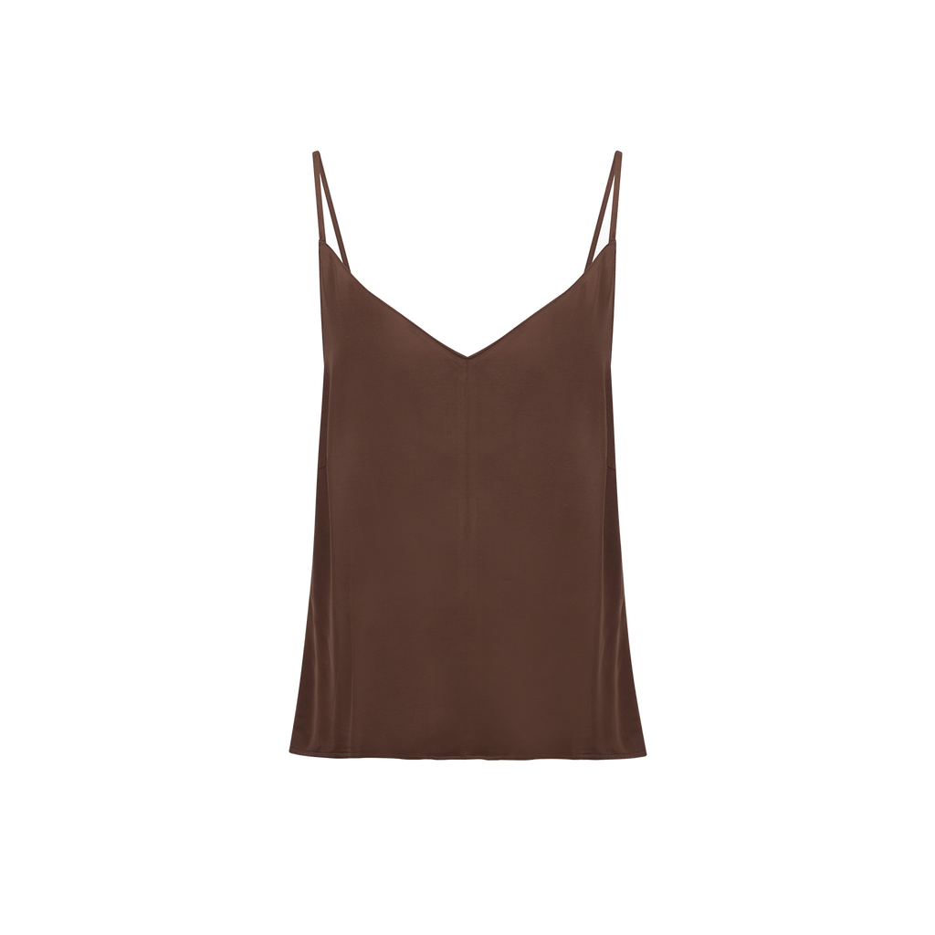 The satin Camisole in brown