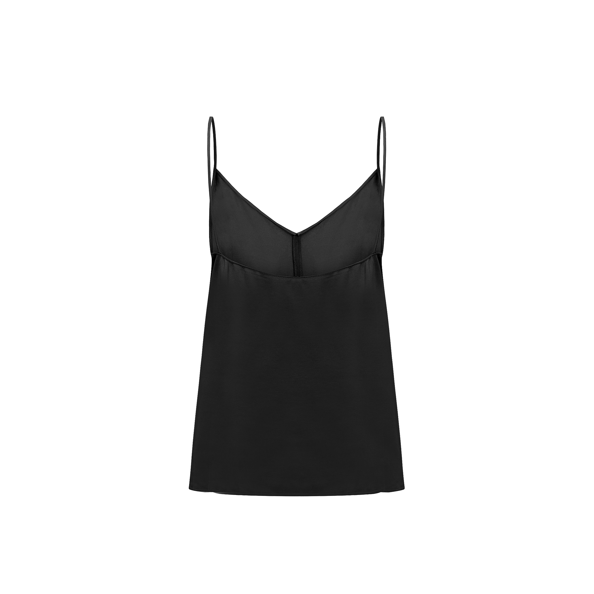 Back of the satin Camisole in black 
