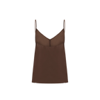 Back of the satin Camisole in brown