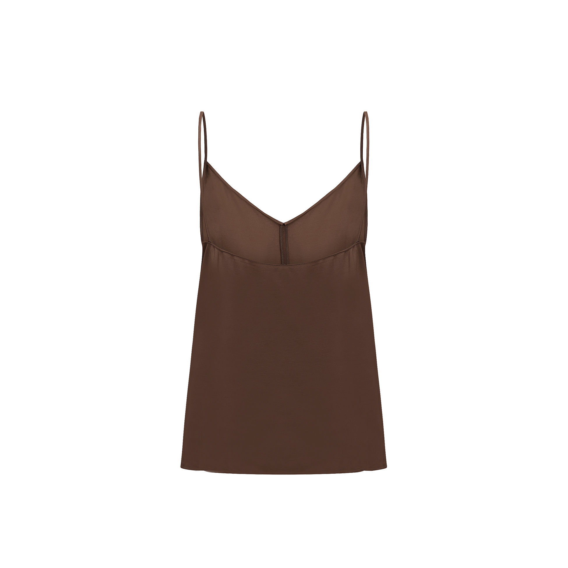 Back of the satin Camisole in brown